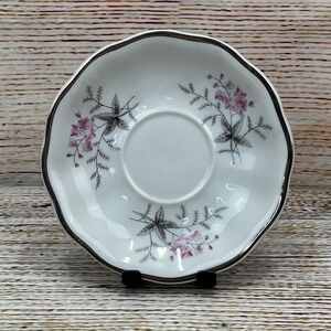 Favolina Karolina‎ Jarolina Poland 3879 Saucer Silver Scalloped Floral 5